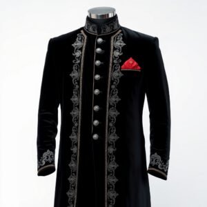 Black Velvet Sherwani
