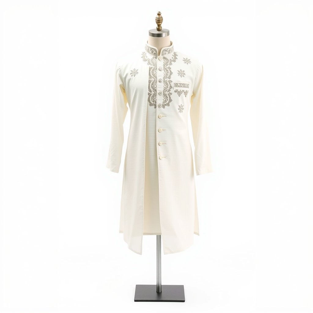 Embroidered Kurta with Waistcoat