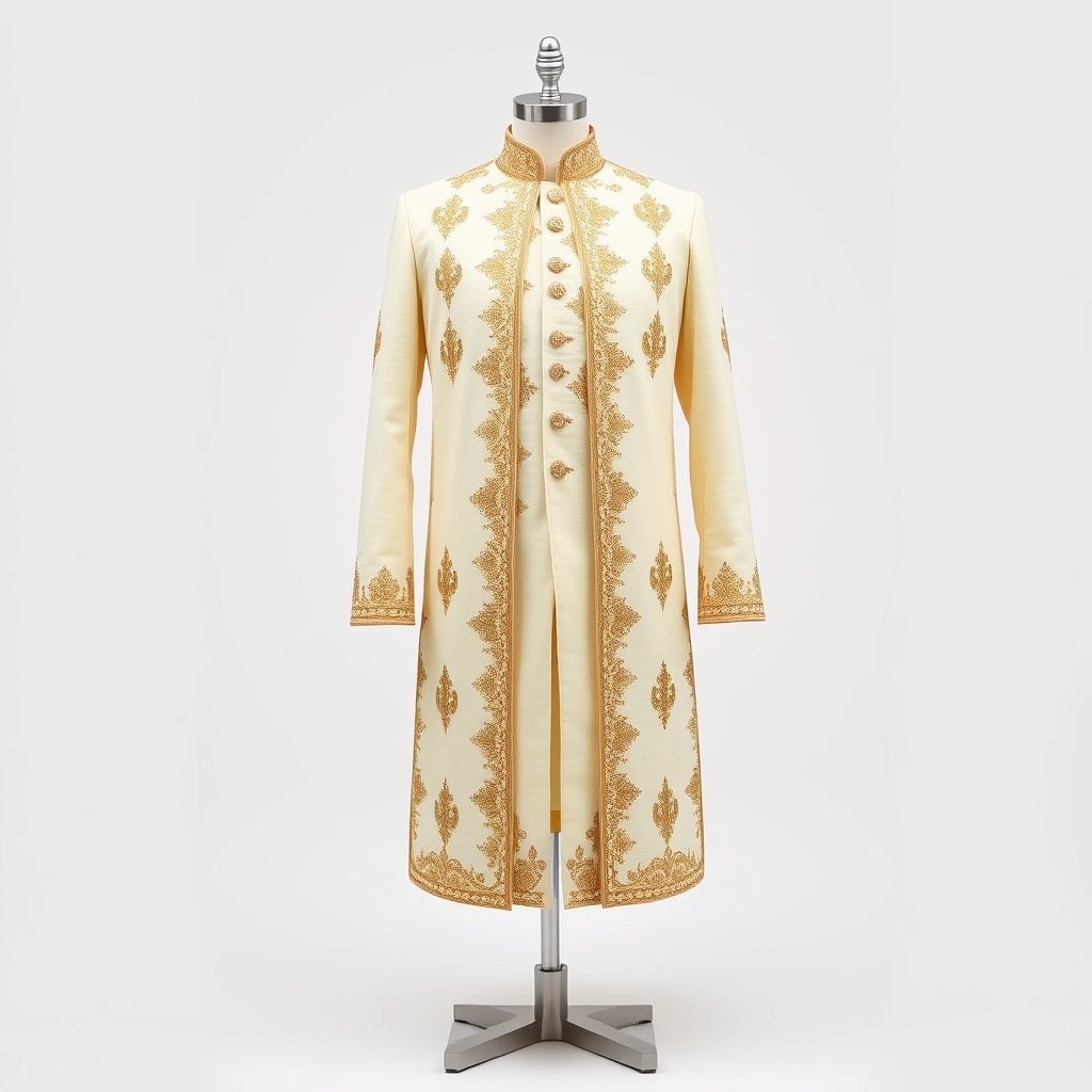 Embroidered Wedding Coat with Kameez