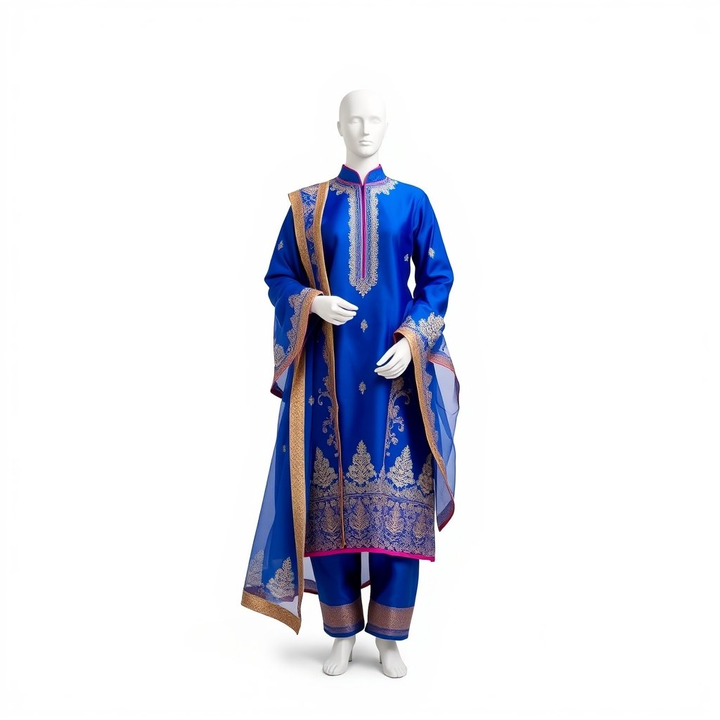 Silk Angrakha Style Suit